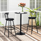 Furniga 24” Round Top Pub Bar Table, 40” Height Cocktail Table w/Metal Base & MDF Tabletop, Modern Circular Bistro High Table for Dining Room Living Room Kitchen Restaurant Home Bar, Black (1) Furniga