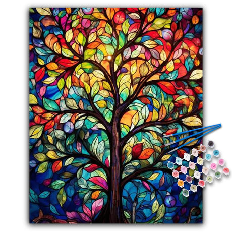 Paint by Numbers Kit for Adults- Tree of Life Adult Paint by Number Kits on Canvas for Beginners, Tree of Life DIY Acrylic Oil Number Painting Kits for Home Wall Decor Gift 16"x 20" (Without Frame) Offito