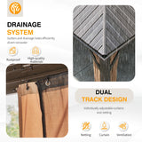 YOLENY 12'x24' Gazebo, Hardtop Gazebo with Galvanized Steel Double Roof, Pergolas Aluminum Frame, Netting and Curtains Included, Metal Outdoor Gazebos for Garden, Lawns YOLENY