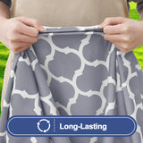 Smiry Rectangle Picnic Table Cloth 2 Pack, 6FT Waterproof Elastic Fitted Tablecloths, Washable Polyester Table Cover for Camping, Indoor and Outdoor (Grey Morocco, 30"x72") Smiry