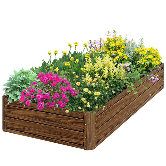 SnugNiture Galvanized Raised Garden Bed 6x3x1FT Outdoor Large Metal Planter Box Steel Kit for Planting Vegetables, Flowers