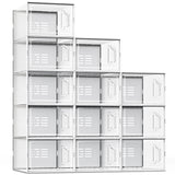SEE SPRING X-Large Shoe Storage Box Fit Size 11, Clear Plastic Stackable Shoe Organizer for Closet, Space Saving Sneaker Shoe Rack Containers Bins Holders for Entryway, Under Bed, 12 Pack Clear SEE SPRING