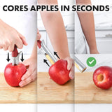 Zulay Kitchen Premium Apple Corer Tool - Ultra Sharp, Stainless Steel, Serrated Blades for Easy Coring - Easy to Use & Clean, Durable Apple Corer Remover for Baking Apples & More - Red Zulay Kitchen