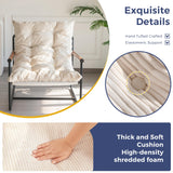 MAXYOYO Modern Accent Chair, Comfy Living Room Chair with Metal Frame Wooden Armrest, Upholstered Armchair with Soft Cushion for Bedroom Balcony Lounge Reading Room, Beige MAXYOYO