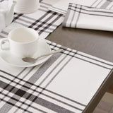 DII Home Sweet Farmhouse Plaid Tabletop Collection, Placemat Set, 13x19, French Stripe Black, 6 Piece DII
