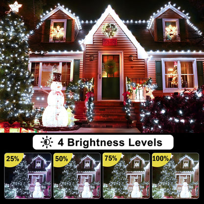 403FT 1000 LED Christmas String Lights Outdoor with 8 Modes Timer Memory Function Waterproof Fairy Lights Plug in for Party Xmas Tree Yard Wedding Outside Indoor Decorations(Cold White)