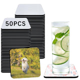 50 PCS Sublimation Coasters Blanks Bulk, 4x4 Inch Square Blank Cup Mat Rubber for Sublimation Transfer Heat Press Printing DIY Crafts ORJ
