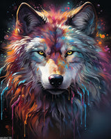 Paint by Numbers Wolf for Adults, Acrylic Oil Painting by Numbers Kits for Beginner with Paintbrushes Brushes Paintwork Art Canvas for Home Decor 16x20 inch / 40x50 cm WUIVCTR