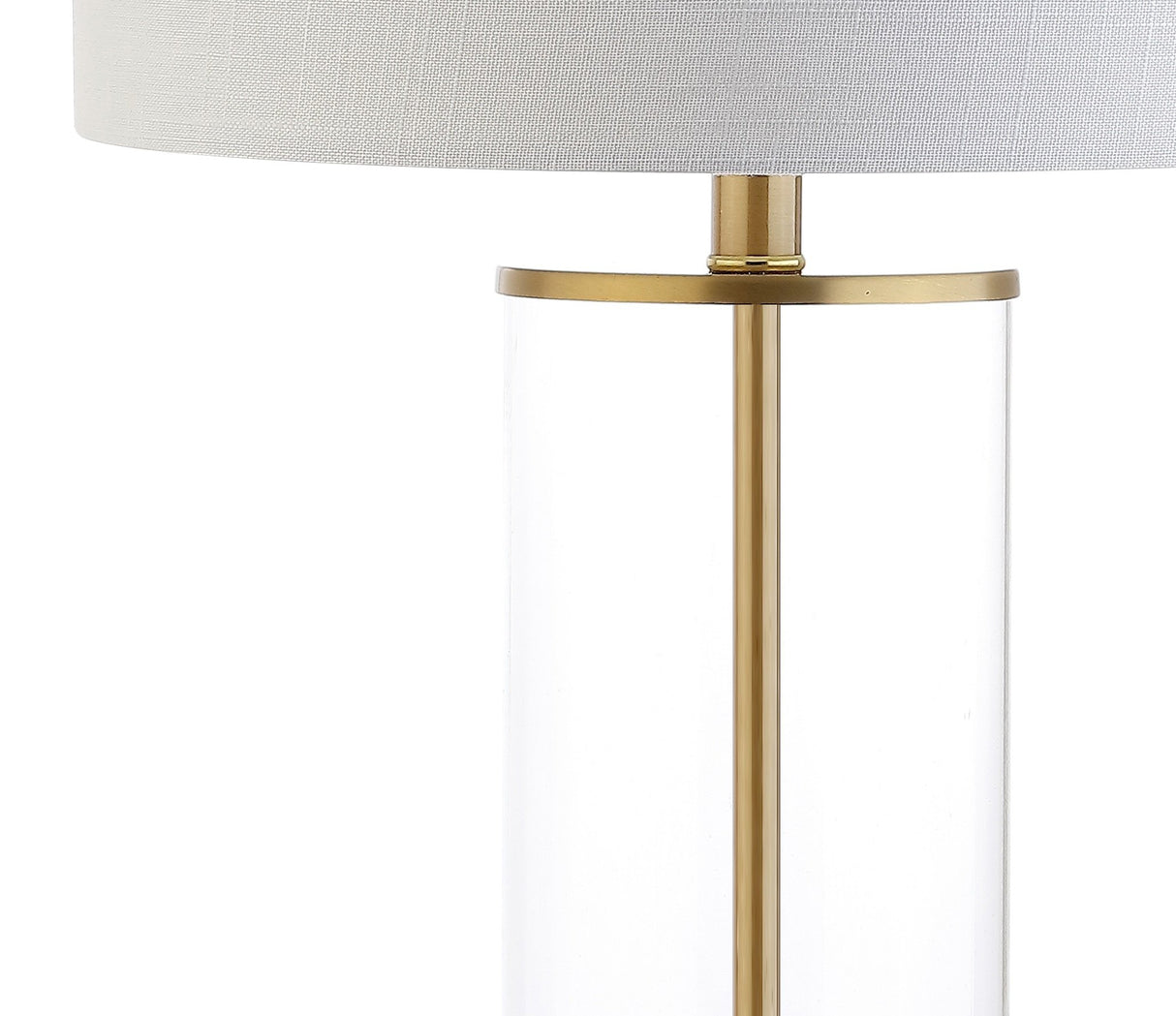 JONATHAN Y JYL2005A Collins 29" Glass LED Table Lamp Modern Contemporary Glam Bedside Desk Nightstand Lamp for Bedroom Living Room Office College Bookcase LED Bulb Included, Clear/Brass Gold JONATHAN Y