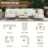 Rotihom 8-Piece Wicker Outdoor sectional Patio Furniture Set with Additional Waterproof Cover, Conversation Patio Furniture with Washable Thick Cushions for Garden, Backyard, Poolside Rotihom