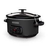 BLACK+DECKER 7-Quart Slow Cooker, SCD4007, Chalkboard Exterior, Locking Lid, 3 Heat Settings, Removable Stoneware Crock BLACK+DECKER