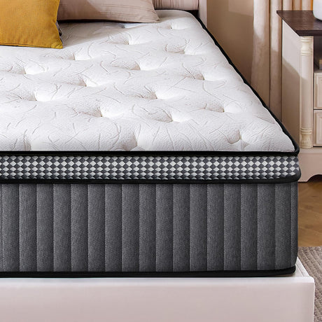 Twin Mattress, 10 Inch Twin Size Hybrid Mattress in a Box with Gel Memory Foam, Pocket Springs for Motion Isolation, Zoned Back & Lumbar Support, Medium Firm, CertiPUR-US Certified, 100-Night Trial LegacyAmerhome
