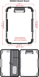 ArtBin 6838AG Sketch Board, Portable Drawing Surface with Internal Art & Craft Storage, Grey ArtBin