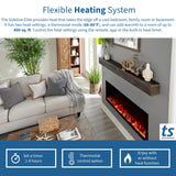 Touchstone Sideline Elite Smart 60” WiFi-Enabled Electric Fireplace - in-Wall Recessed - 60 Color Combinations - 1500/750 Watt Heater (68-88°F Thermostat) - Black - Log, Crystals & Driftwood - 80037 Touchstone