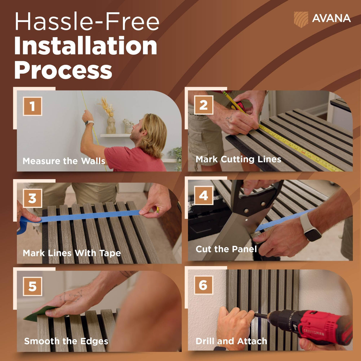 Avana Acoustic Wood Wall Panels – 94.4 x 12.6 Inch Natural Walnut Acoustic Panels 2 PCs – Wall Panels For Interior Wall Decor For Homes, Offices, Studios – Pleasing Decorative Wood Panels For Wall Avana