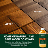 Danish Oil for Wood - Pure Polymerized Linseed Oil Wood Finish & Sealer - Ideal for Furniture, Butcher Blocks, Salad Bowls, & More - Restore & Protect, Fast Curing LIIZOUSUDA