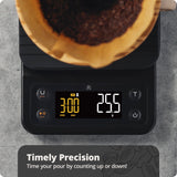 Greater Goods 0.1g Precision Coffee Scale with Timer – 3kg Digital Scale for Pour-Over, Espresso, French Press, Kitchen Use (Onyx Black) Greater Goods