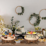 Zopeal 2 Pcs Woodland Cupcake Stand Wooden Cupcake Stand Decoration Western Cake Holder Camping Cake Holder for Woodland Baby Shower Decoration Forest Safari Birthday Party Supplies(Classic) Zopeal