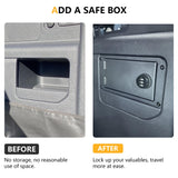 RERPRO Trunk Storage Organizer Gun Safe Lock Box Compatible with 2021 2022 2023 2024 2025 New Ford Bronco 2/4 Door Interior Accessories Rear Cargo Security Vault Tray with 3 Digit Combo Password Black RERPRO