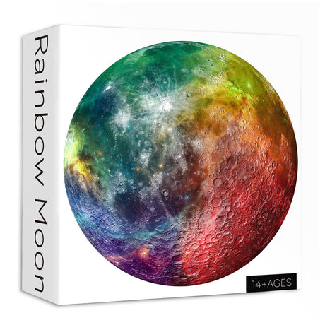 Space Rainbow Moon Puzzles for Adults 1000 Pieces, Planet Round Solar System Jigsaw Puzzles, Hard Galaxy Circle Puzzles PPuzzling