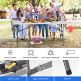 IWDOO Foldable Table 6ft, Plastic Folding Table, Portable Heavy Duty Dining Table with Lock Function & Carrying Handle, Outdoor Indoor Foldable White Table for Camping Party Picnic IWDOO