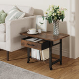 YAOHUOO 22"x15" Large Printer Stand with Storage Drawer, 2-Tier Under Desk Printer Table for Home Office, Printer Cart fit Fax Machine/3D Printer/Scanner(Brown) YAOHUOO