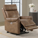 KISLOT Leather Power Recliner Chair Wall Hugger Sofa with USB Charging Ports Electric Reclining RV Furniture for Living Room KISLOT