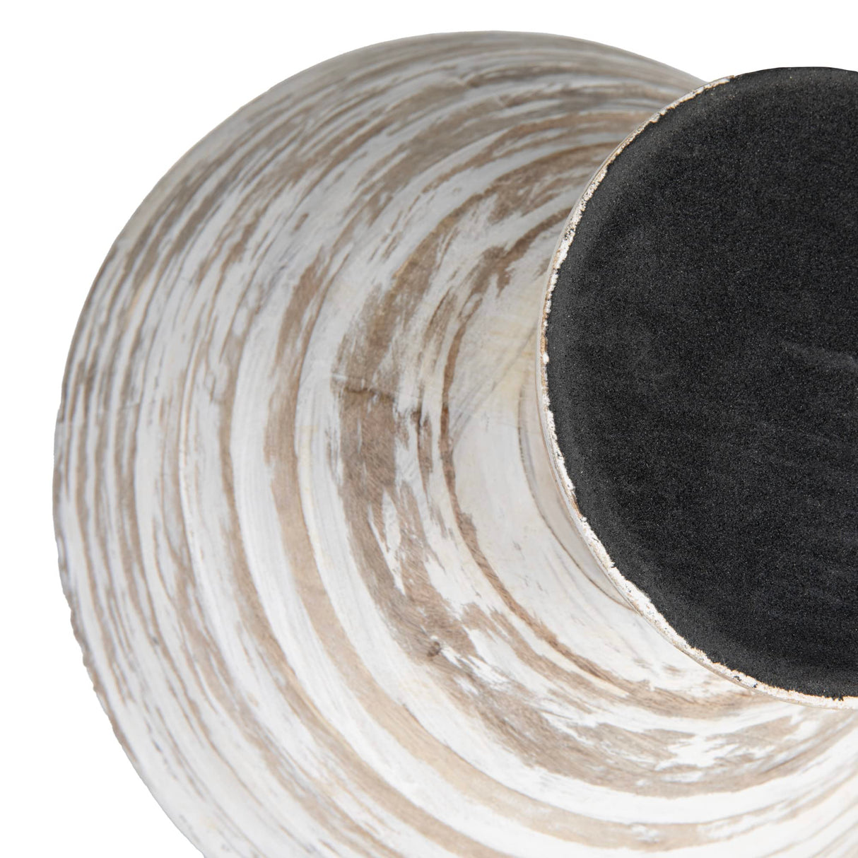 Creative Co-Op Boho Wood Pedestal Serving, White Wash Finish Bowl Creative Co-Op