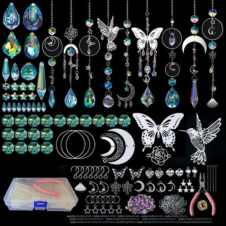 Denyskwin DIY Suncatchers Kit - 400pcs Crystal Suncatcher Set for Memorial Gifts, Home Decor & Handmade Crafts (Create Your Own Rainbow Window Art) Denyskwin