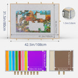 Lavievert 2000 Pieces Jigsaw Puzzle Board with 10 Drawers, Lightweight Jigsaw Storage Board with Cover, Foldable Jigsaw Puzzle Table for Easy Storage LAVIEVERT