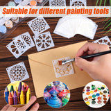 60pcs Mandala Stencils for Painting, 2x2 Inch Reusable Mandala Dotting Stencil PET Crafts Art Drawing Templates for Rocks Wood Furniture Canvas Fabric Decoration DIY Projects (Style 2) BOXOB