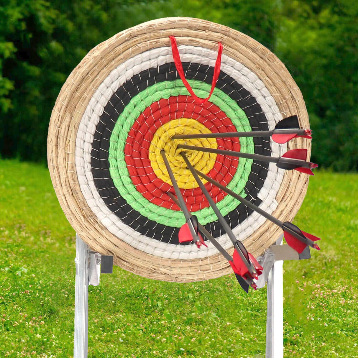 DOSTYLE Archery Targets Traditional Solid Straw Round Archery Target Shooting Bow Coloured Rope Target Face Three Layer for Shooting Practice Dostyle