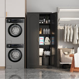 SteeLoong Metal Kitchen Storage Cabinet,71”Pantry Cabinet with Doors and 4 Adjustable Shelves,Tall Black Cabinet for Pantry, Laundry Room,Living Room,Dinning Room SteeLoong