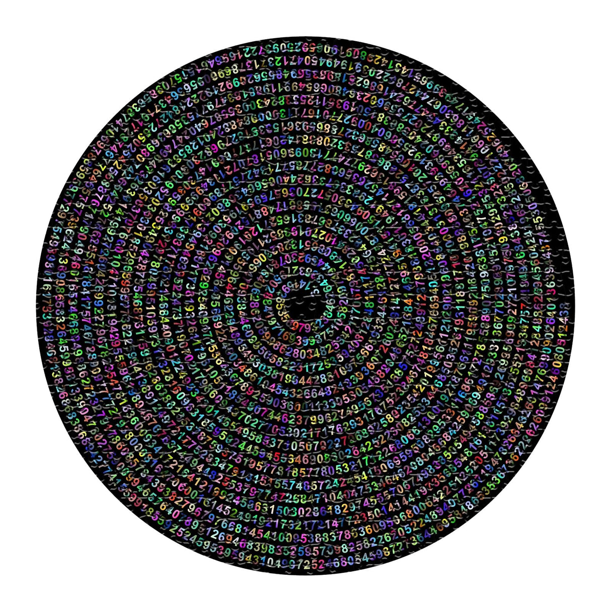 Pi π Day Puzzle for Adults 1000 Pieces, Round Rainbow Jigsaw Puzzle, Hard Impossible Puzzle by Number IdeaBazar