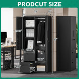 Letaya Metal Storage Cabinets with Drawers, Staff Locker with Lock Door and Shelves-Wardrobe Clothing/File/Tool Storage for Office, Home, School, Employee,Gym,Fire Department,Garage (Black) Letaya