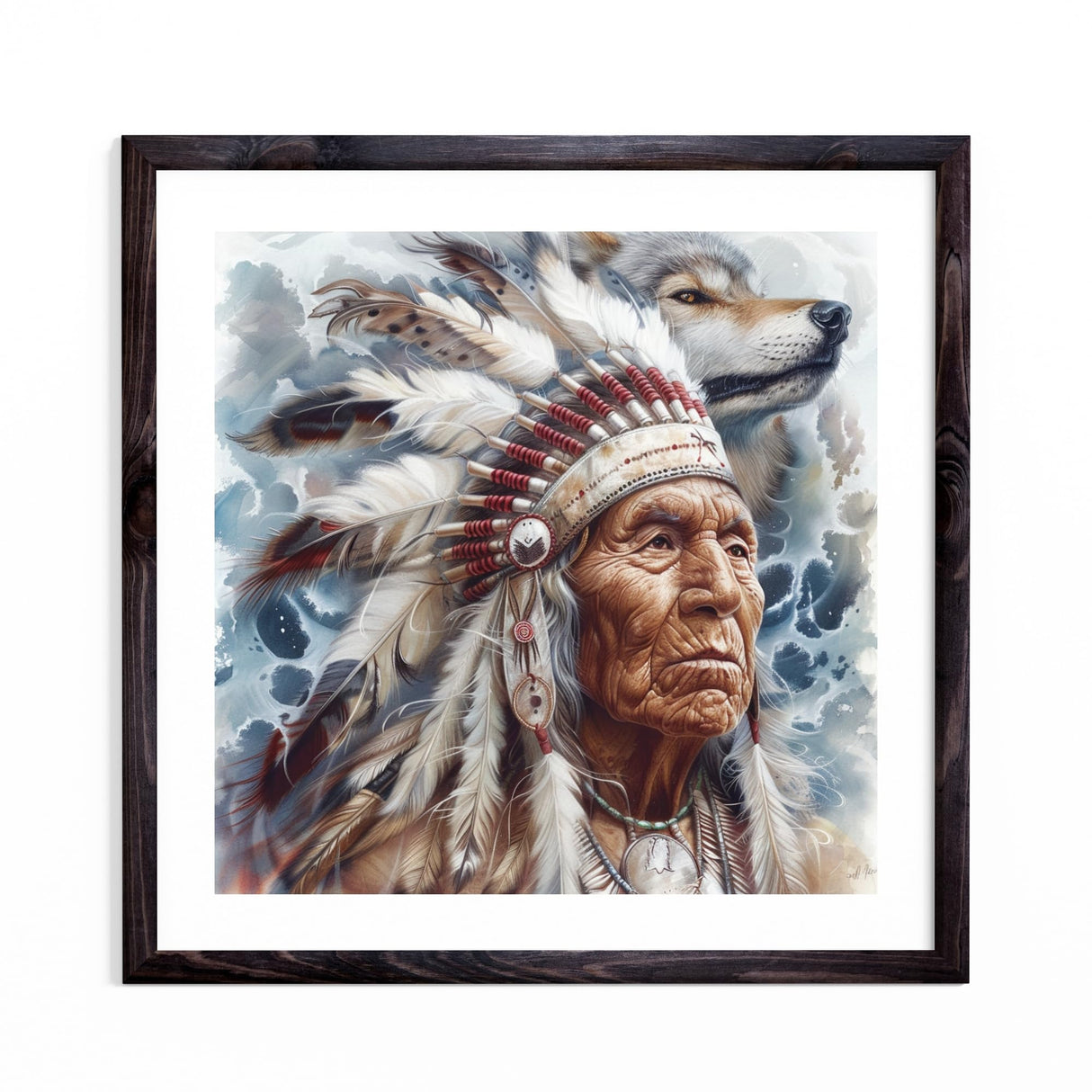 American Native Indian Old Cheif Man 5D Diamond Art Painting by Number Kits for Adults DIY Paint with Full Drill Round Diamond Gems Painting Art Craft for Home Wall Decor 13.8x13.8in(1) WoodArtSupply