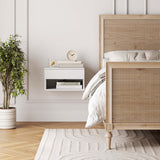 Nathan James Jackson Modern Floating Bedside Nightstand with Drawer, 1, White Nathan James