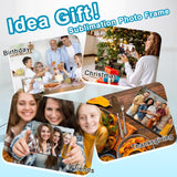 Keepwaters Sublimation Slate Blanks, Sublimate Slates With Display Holder, 6 Pack Square Sublimation Plaque, Heat Thermal Memorial Slates Rock Stone Photo Frame For Desktop Souvenir DIY Picture Keepwaters