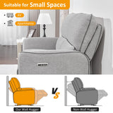 MCombo 60" Wall Hugger Power Loveseat Recliner Sofa with Adjustable Headrest, RV Reclining Loveseat with USB and Type C Charge Ports for Living Room 6924 (Light Grey) MCombo