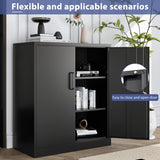 LISSIMO Metal Storage Cabinet,Locker Storage Cabinet with Doors and Adjustable Shelves,Steel Cabinet for Garage,Home,Office and School Assembly Required(Black) LISSIMO