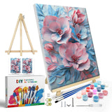 JOOZ Paint by Numbers Kit for Adults with Frame, Flower Paint by Number with Easel, DIY Floral Oil Painting by Numbers, Easy Adult Paint by Number Kits on Canvas for Home Wall Decor 8x12 Inch JOOZ