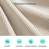 LINSY HOME Modular Sectional Sofa, 134" Boneless Couch L Shaped 4-Seat Sofa with Movable Ottoman, Corduroy Sectional Cloud Couches for Living Room, No Assembly Required, Beige LINSY HOME
