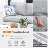 KHOLH 5 Piece Modern Aluminum Patio Furniture Set, Outdoor Patio Sectional Conversation Metal Seating Sets with Olefin Cushion and Coffee Table KHOLH