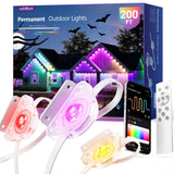 addlon 200FT Permanent Outdoor Lights, Smart RGB LED Lights for House & Outdoor Decor, App & Remote Control, DIY Scene Mode, IP67 Waterproof for Christmas, Holiday, Party, Halloween Decorations addlon