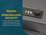 SnapSafe Portable Combination Lock Box for Guns and Valuables - Includes Lock Box (with 3-Digit Combination Lock) and Patented Security Cable - An Ideal Car Gun Safe - Large, 9.5 x 6.5 x 1.75 Inches SnapSafe