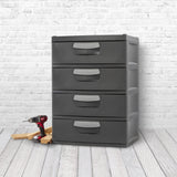 4 Drawer Unit Plastic (Color : Flat Gray) SZXL