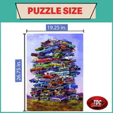 TDC Games Classic Car Puzzle Fabulous 50s Junkpile by Dale Klee, 1000 Piece Jigsaw Puzzle for Kids and Adults, 26.75 x 19.25 inches Educational Puzzles, Difficult and Challenging Classic Car Puzzle TDC Games