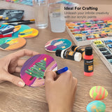 AnyMark Acrylic Paint, 24 Colors Acrylic Paint Set, 2 fl oz/60ml Bottles, Non Toxic Art kit Painting Supplies for Kids Adults Canvas,Rock,Wood AnyMark