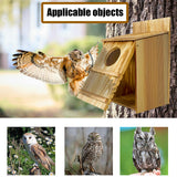 BKISVWCSop Owl House,Wooden Owl Box,Owl Houses for Outdoors, Suitable for Screech Owl Nesting Box and Kestrels, Easy Assembly with Circular Opening, Includes Mounting Screws and Wood Shavings BKISVWCSop