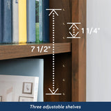 Sauder Select 5-Shelf Bookcase, in a Grand Walnut Finish Sauder